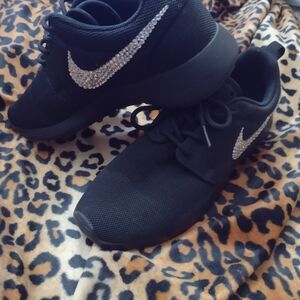 Nike Women's Black Sneakers with Silver Accents